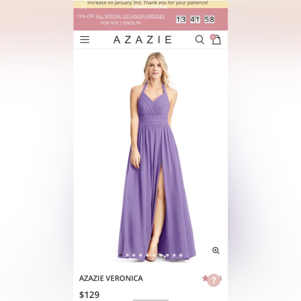 Azazie Braidsmaid purple maxi dress